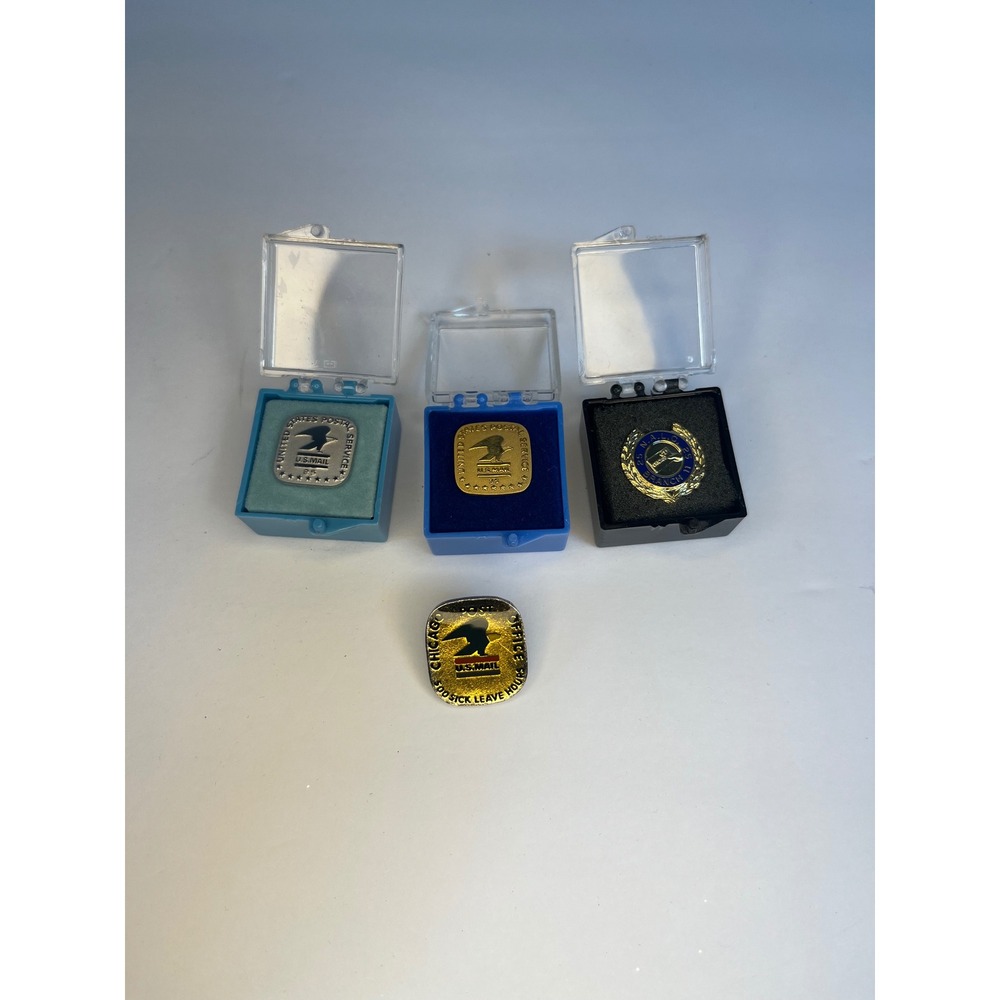 Vintage USPS NALC Lapel Pin Lot 25 30 Year Service Chicago Post Office 10K GF